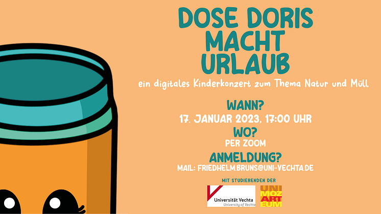 Digitales Kinderkonzert zum Mitmachen | „Dose Doris macht Urlaub“