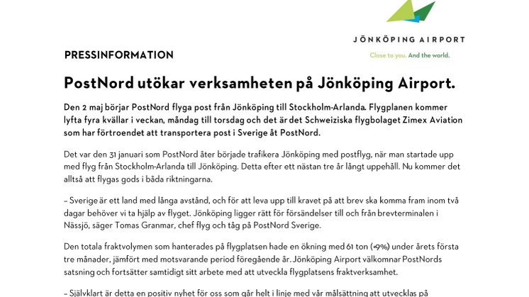 PostNord utökar verksamheten på Jönköping Airport.pdf