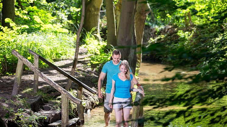 Kaltes Wasser belebt Körper und Geist in der Märkischen Schweiz in Buckow. Foto: Tourismusverband Seeland Oder- Spree/Florian Läufer.