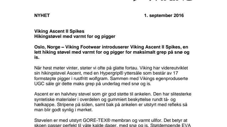 Viking Ascent II - En lett hiking sko med pigger som sørge for å holde deg på bena