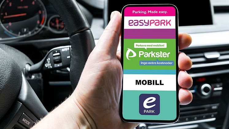 Registrera parkering med apparna EasyPark, Parkster, Mobill och ePARK från måndag.