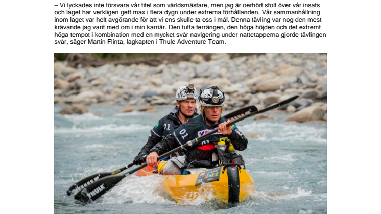 Thule Adventure Team silvermedaljörer i VM