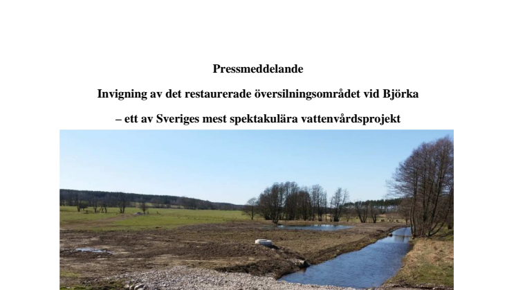 Invigning av det restaurerade översilningsområdet vid Björka
