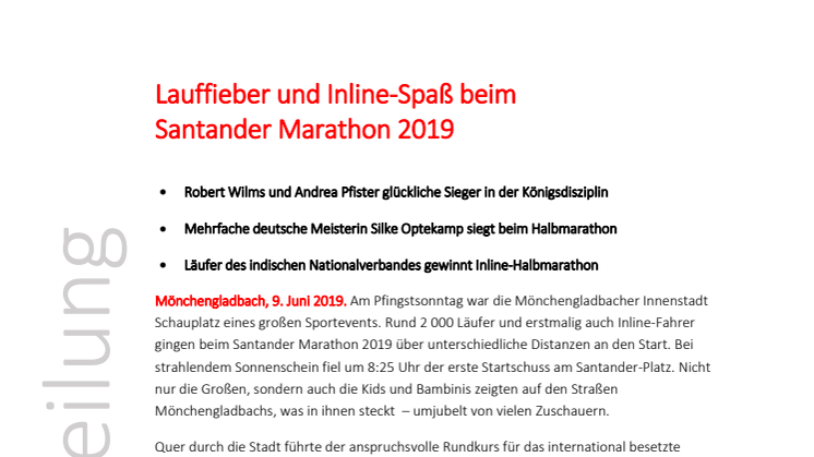 Lauffieber und Inline-Spaß beim  Santander Marathon 2019