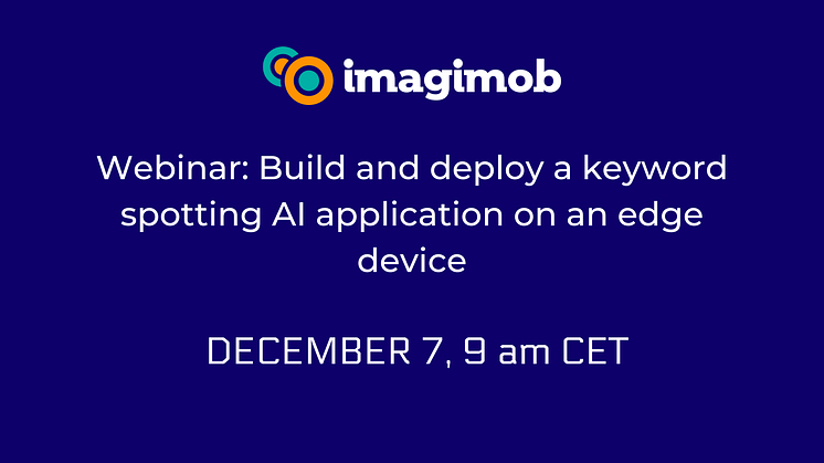We will demonstrate how easy it is to develop a keyword-spotter (audio) AI application based on a microphone and Imagimob AI. We will build an audio application, deploy and live test it on an ST SensorTile.box.