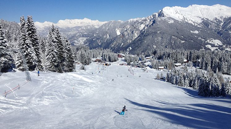 Skifahren in Chur auf der Skipiste Brambüesch (Graubünden)