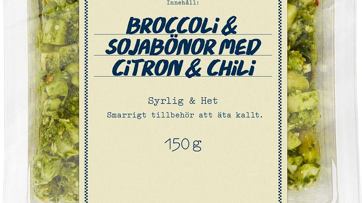 Garant Broccoli & sojabönor med citron och chili, 150 gram.