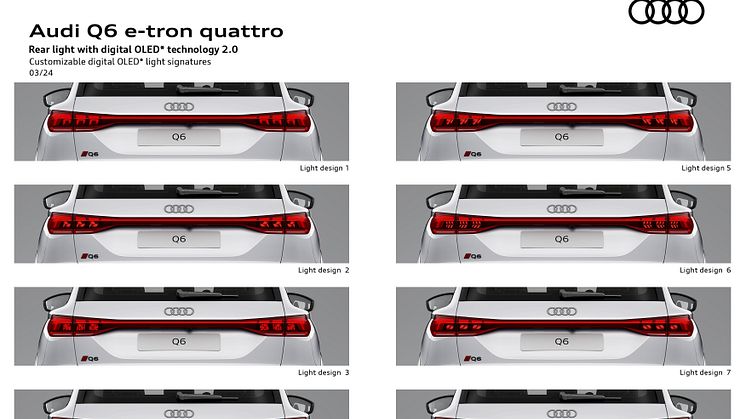 Audi Q6 e-tron - 8 aktive digitale OLED-lyssignaturer