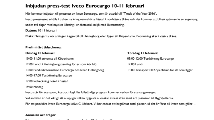 Presstest Eurocargo och Daily 7 ton