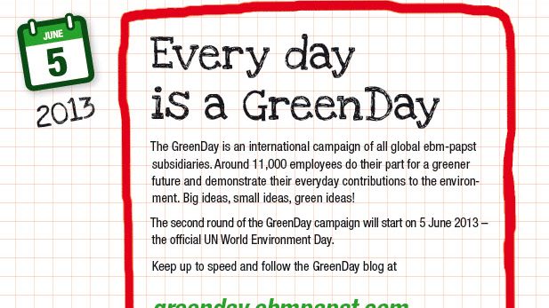 GreenDay på ebm-papst den 5:e juni - FN:s Världsmiljödag
