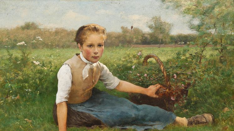 Hugo Salmson, Blomsterplockerskan, 1882. Foto: Erik Cornelius/Nationalmuseum. 