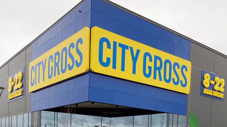 City Gross Från Sverige-veckorna 2022, butiksskylt
