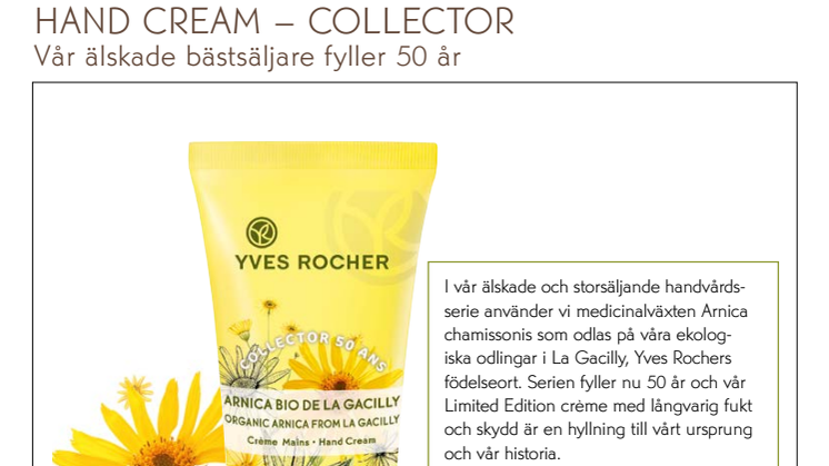 Pressinformation om - Yves Rochers Hand Cream – Collector
