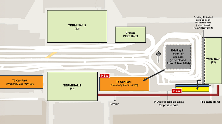 T1 open-air car park to close on 12 November for redevelopment