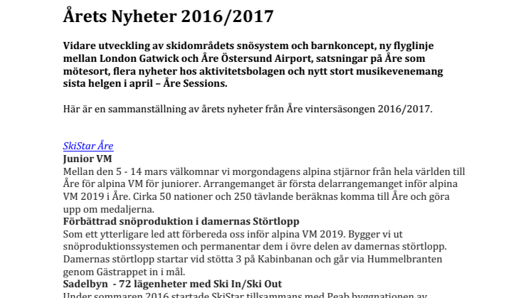Årets Nyheter 2016-2017