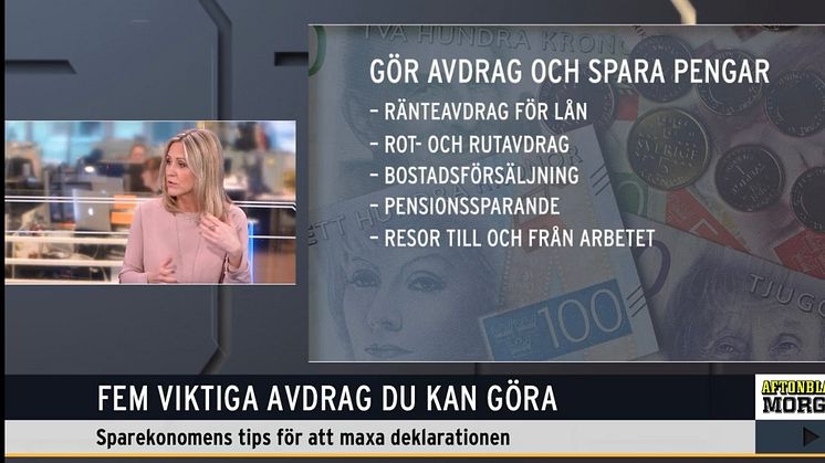 Aftonbladet TV: Dags att deklarera: avdragen och deadlines som du behöver ha koll på