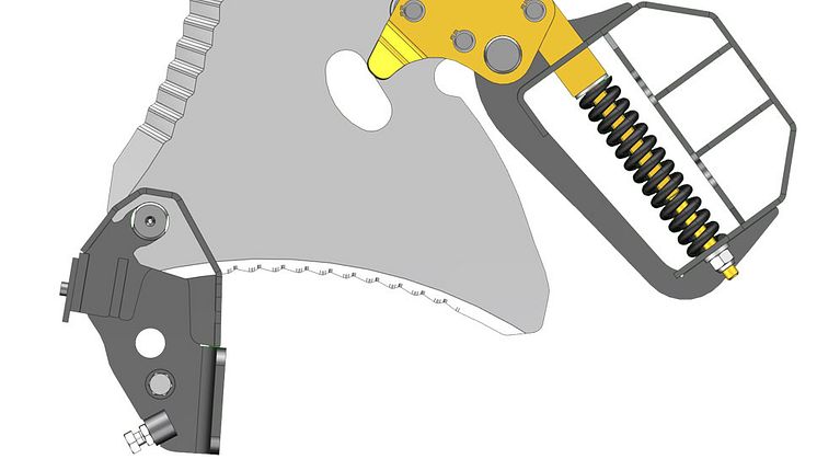 Pöttingers patenterade Twinblade-dubbelkniv som är vändbar för att fördubbla drifttiden.