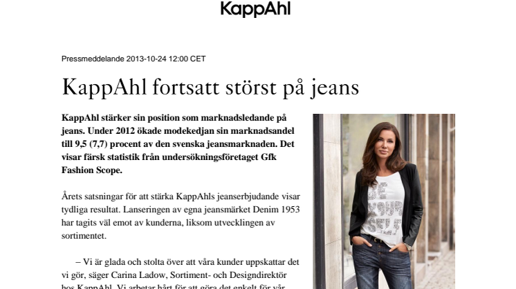 KappAhl fortsatt störst på jeans 