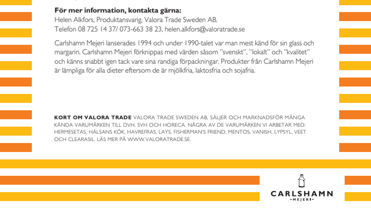 Nyhet från Carlshamn Mejeri