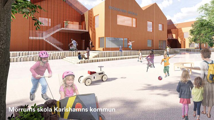 En ny toppmodern skola med fokus på hållbarhet och sund arbetsmiljö för elever och personal kommer att stå klar i Mörrum 2022.