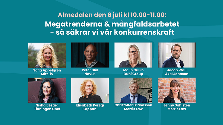 Kappahl, Morris Law, Duni Group och Mitt Liv möts i seminarium i Almedalen: ” Mångfald och inkludering leder till ökad innovationskraft”