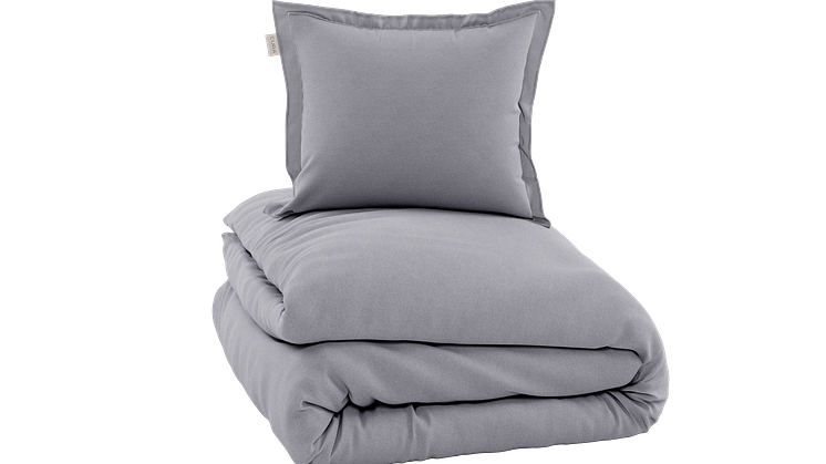 CURA Satina Duvet Cover + Pillowcase Soft Grey