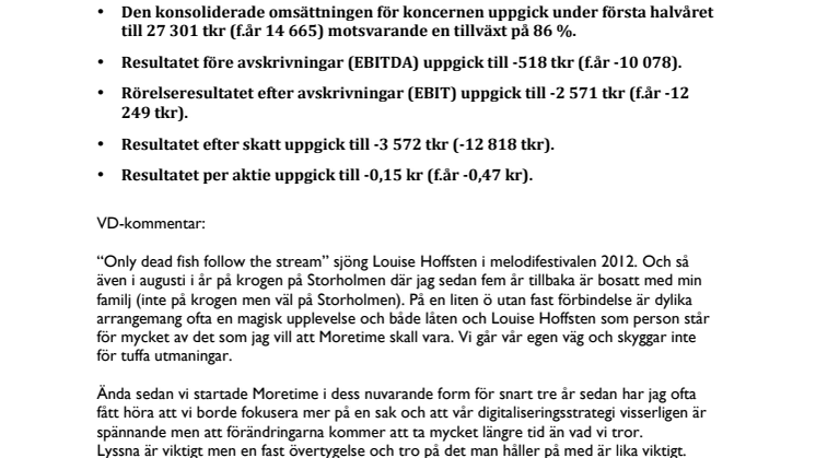 Delårsrapport januari-juni 2015