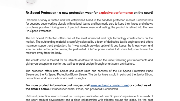 Rx Speed Protection - a new protection wear for explosive performance on the court!