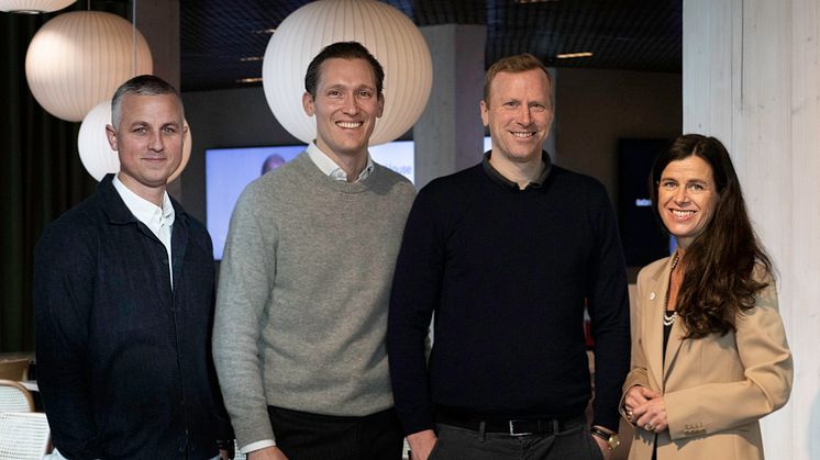 Jonas Obert, affärsutvecklare GoCo, Douglas Haeger-Carlén, ansvarig projektledare GoCo Active, Daniel Almgren, VD Medley och Marie Uddenmyr, ansvarig för GoCo Health Innovation City lanserar ny satsning för preventiv hälsa i GoCo Active.