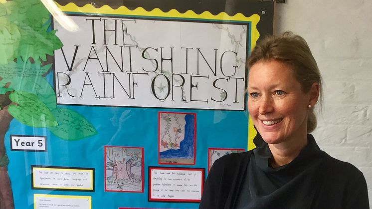 Sara Alsén besöker en skola i London i arbetet med Clean Air for Children