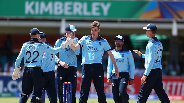 George Hill celebrates a wicket against Nigeria at the ICC U19 World Cup (IBC/Getty Sports)