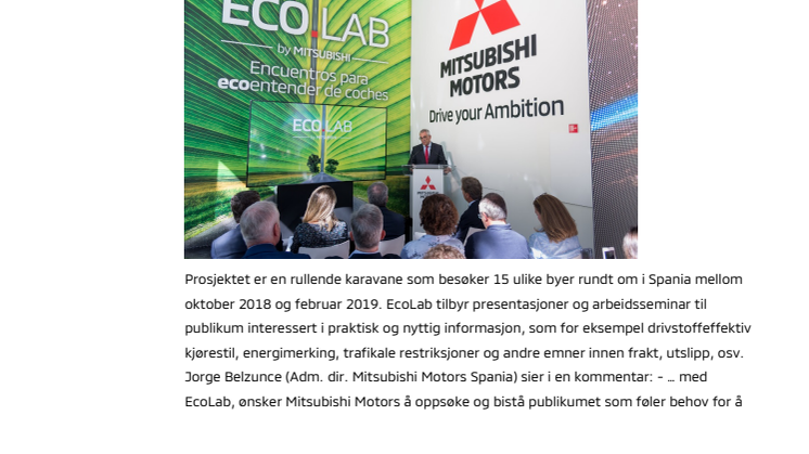Mitsubishi Motors i Spania med EcoLab prosjekt – Kunnskapsløft for bærekraftig mobilitet