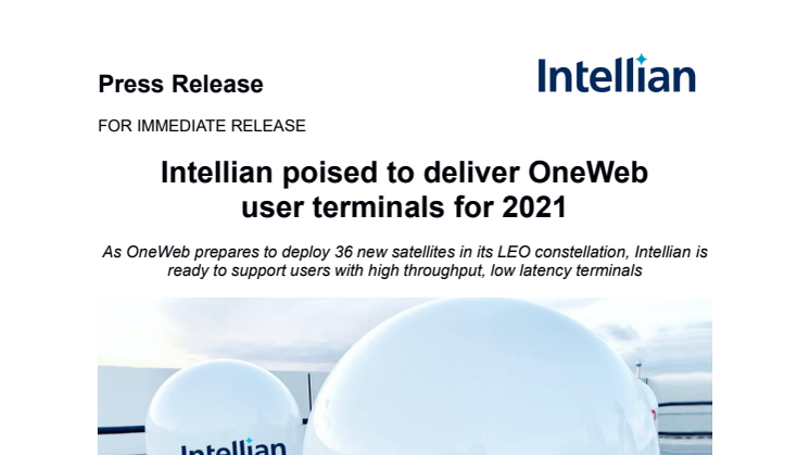 Intellian poised to deliver OneWeb user terminals for 2021