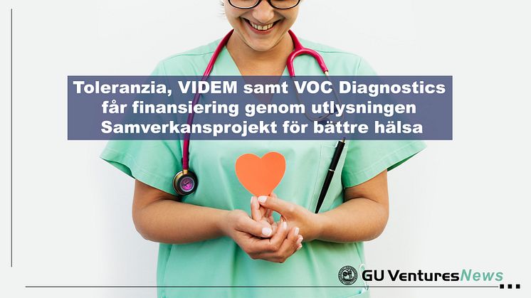 Toleranzia, VIDEM samt VOC Diagnostics får finansiering genom utlysningen "Samverkansprojekt för bättre hälsa"