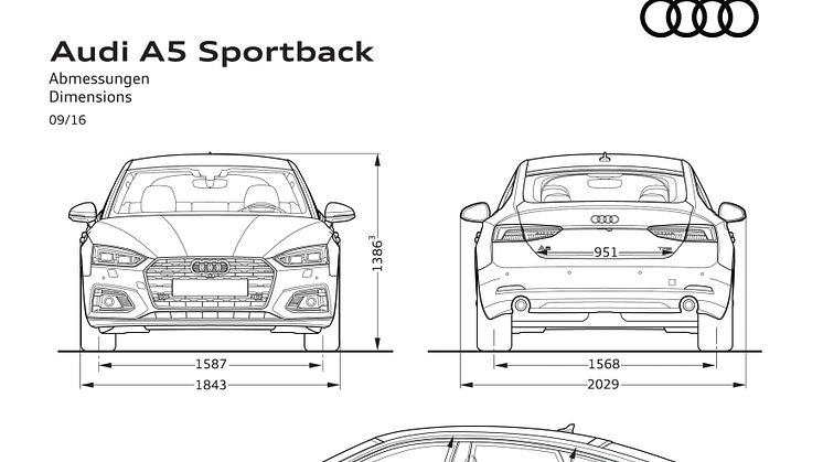 Audi A5 Sportback Dimensioner