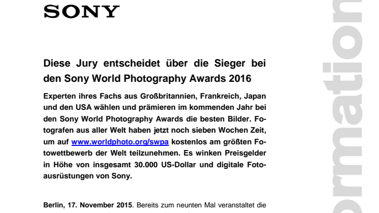 Diese Jury entscheidet über die Sieger bei den Sony World Photography Awards 2016 