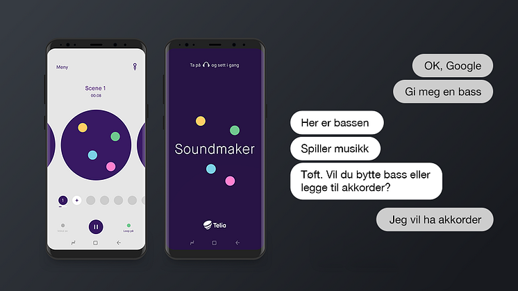 Når Google-assistenten nå kommer på norsk, kan du enda enklere lage din egen musikk i Telias app Soundmaker, som støtter teknologien.