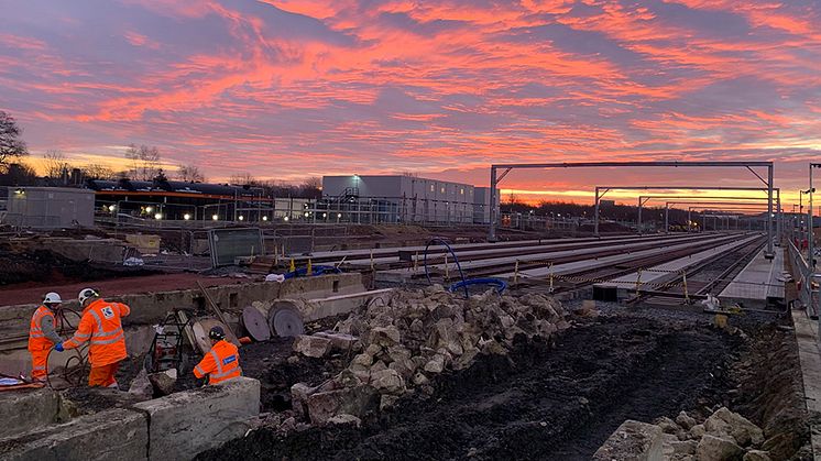 Network Rail engineers are preparing Brent Cross sidings for the new Thameslink station expected to open next year