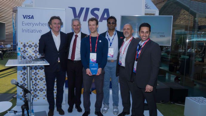 Alejandro Agag, Formula E CEO; Jean-Claude Deturche, SVP Gemalto; Matthias Vanoni, Biowatch; Avin Arumugam, SVP I&SP Visa Inc; Mark Antipoff, Chief Officer, Customer Engagement, Visa; Shiv Singh, SVP Innovation &Strategic Partnerships Visa Inc