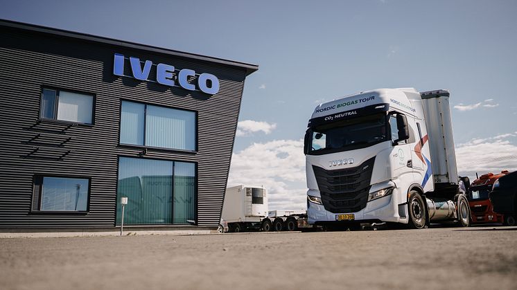 Resan runt i de nordiska länderna kördes på flytande biogas (LBG), i en IVECO S-WAY med bränslebesparande funktioner.