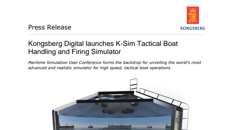Kongsberg Digital launches K-Sim Tactical Boat Handling and Firing Simulator