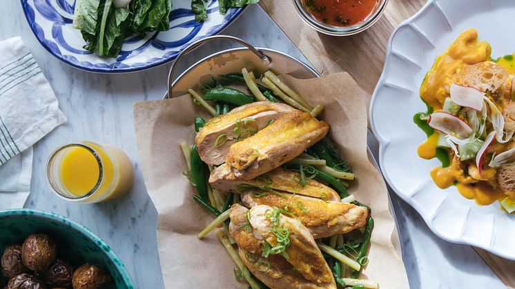 Supreme du poulet,  escabeche & fransk gazpacho