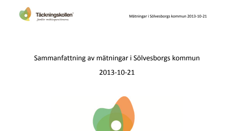 Rapport om mätresultatet för mobiltäckning i Sölvesborgs kommun