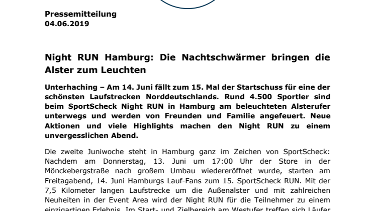 Night RUN Hamburg: Die Nachtschwärmer bringen die Alster zum Leuchten