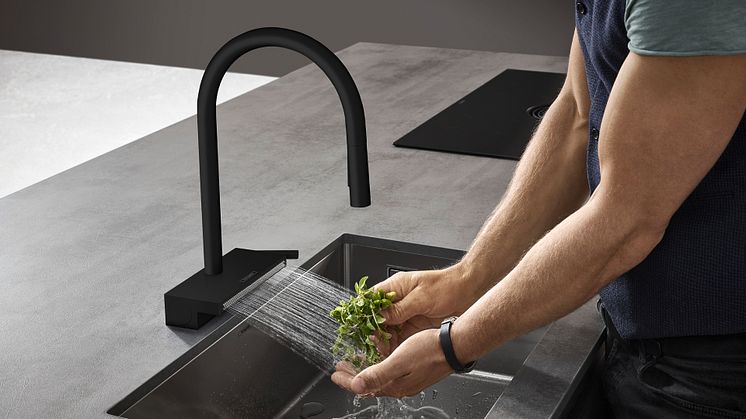 hansgrohe presenterar framtiden för intelligent bruk av vatten i köket.