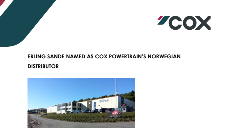 Cox Powertrain: Erling Sande named Cox Powertrain's Norwegian Distributor