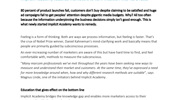 Implicit Academy teaches marketers to turn intuition into hard facts