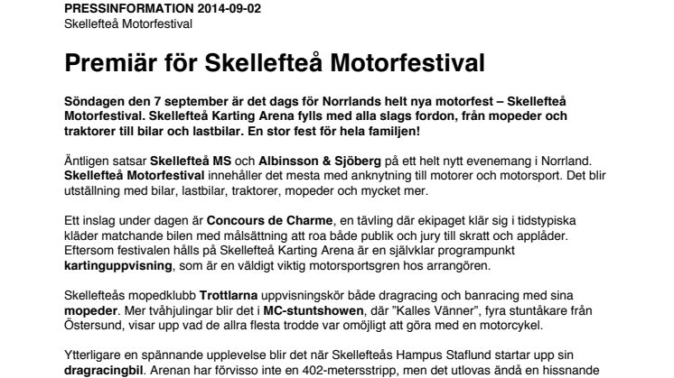 Premiär för Skellefteå Motorfestival