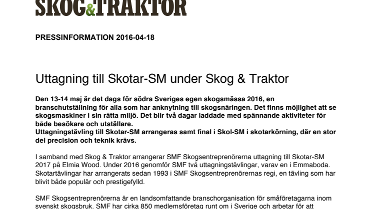 Uttagning till Skotar-SM under Skog & Traktor