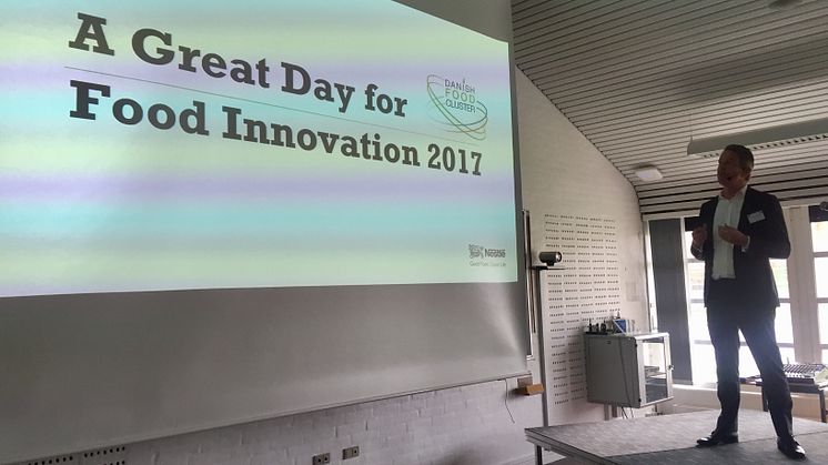 Michiel Kernkamp, chef for Nestlé i Norden, til Great Day for Food Innovation hos Danish Food Cluster: "Hvis vi kan reducere madspild, kan vi med den nuværende produktion mætte tre milliarder flere munde."